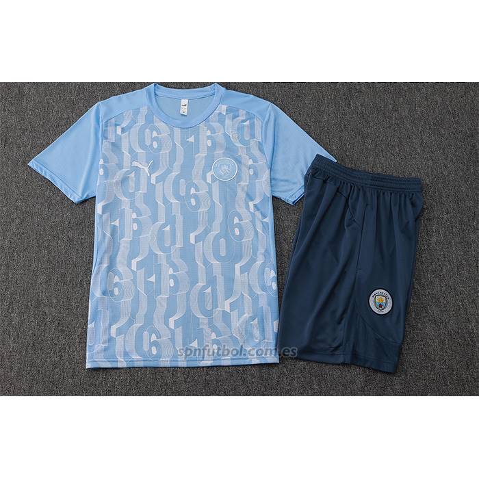 Chandal del Manchester City Manga Corta 2024-2025 Azul - Pantalon Corto